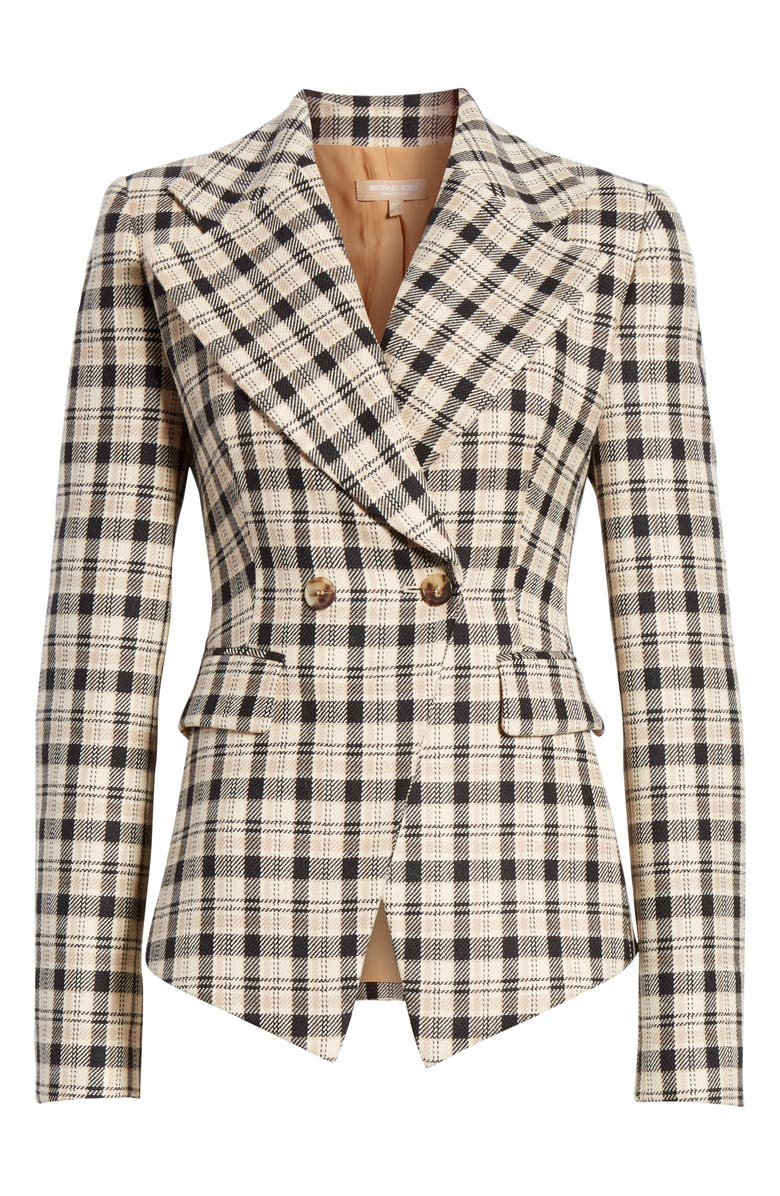 Michael Kors Collection Double Breasted Plaid Blazer, Alternate, color, 