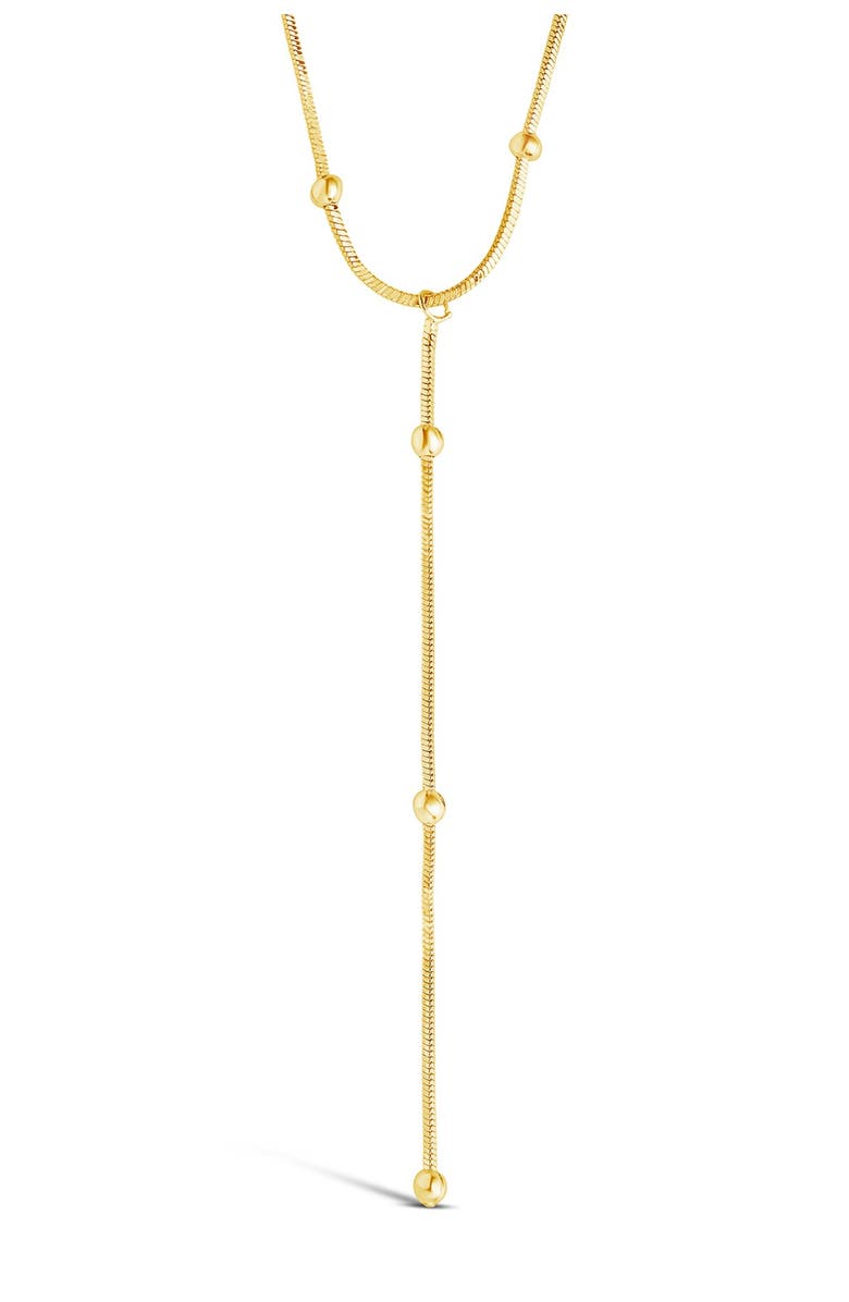 Sterling Forever 14K Gold Plated Brass Venetian & Beaded Y-Drop Necklace, Alternate, color, 