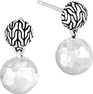 John Hardy Hammered Drop Stud Earrings