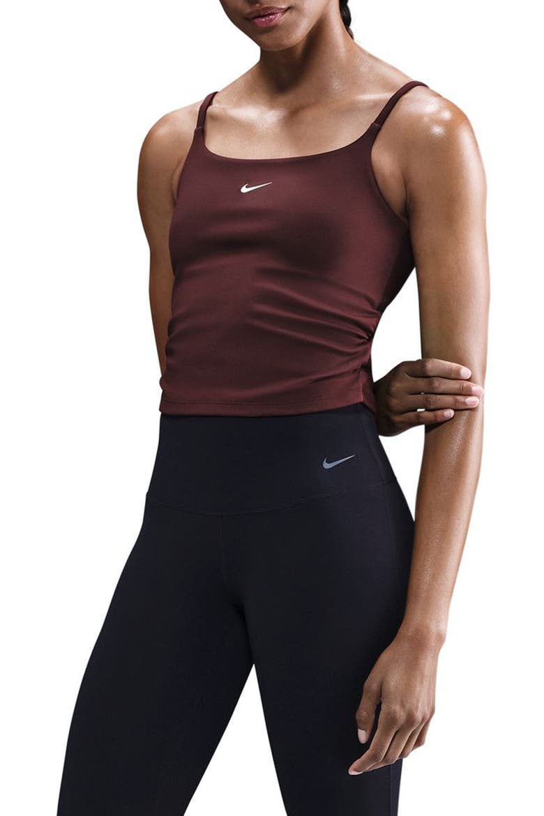One Dri-FIT Camisole, Main, color, BURGUNDY CRUSH/ WHITE