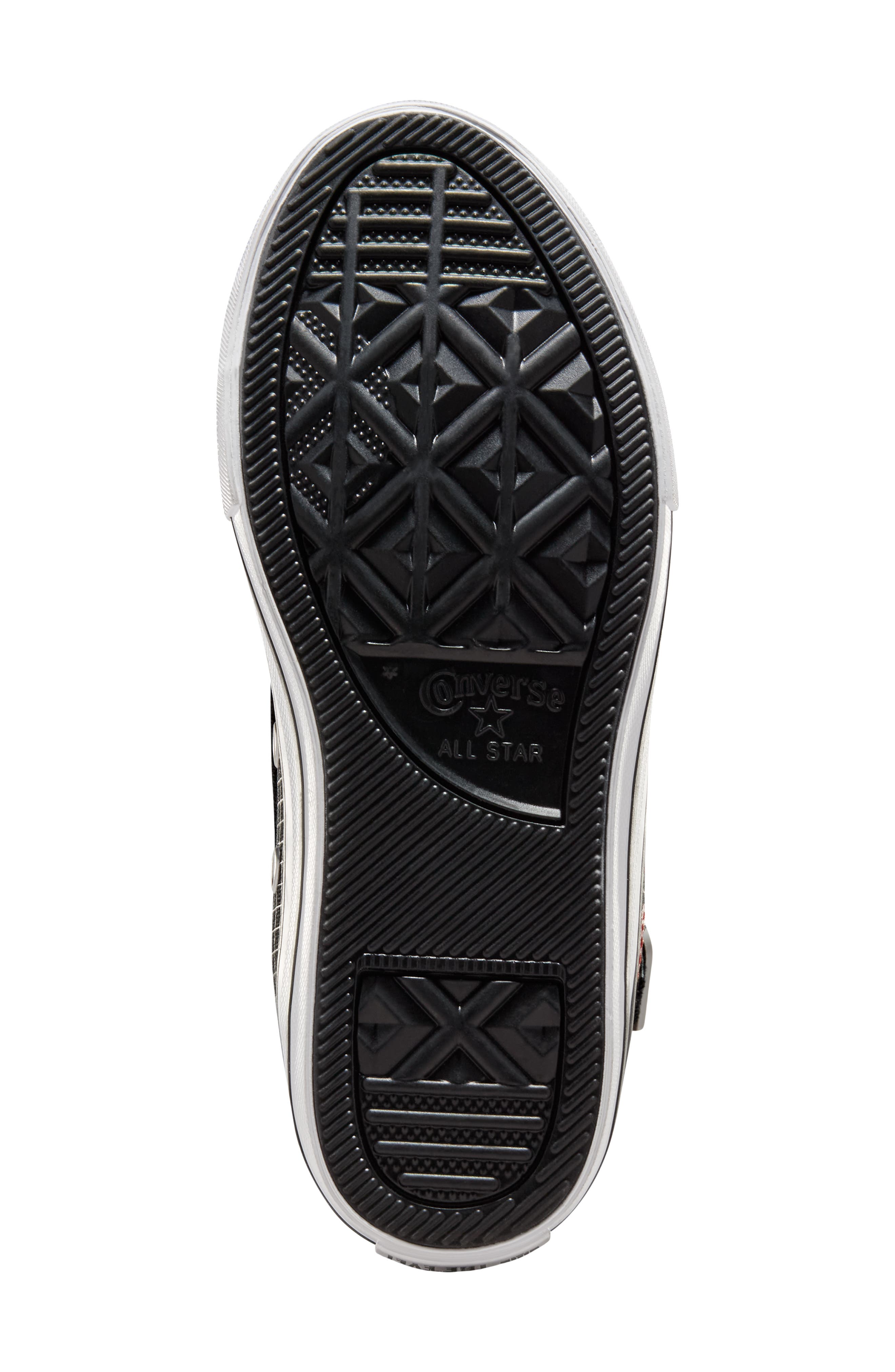 Converse Kids' Chuck Taylor All Star 1V High Top Sneaker, Alternate, color, Black/ White/ Red