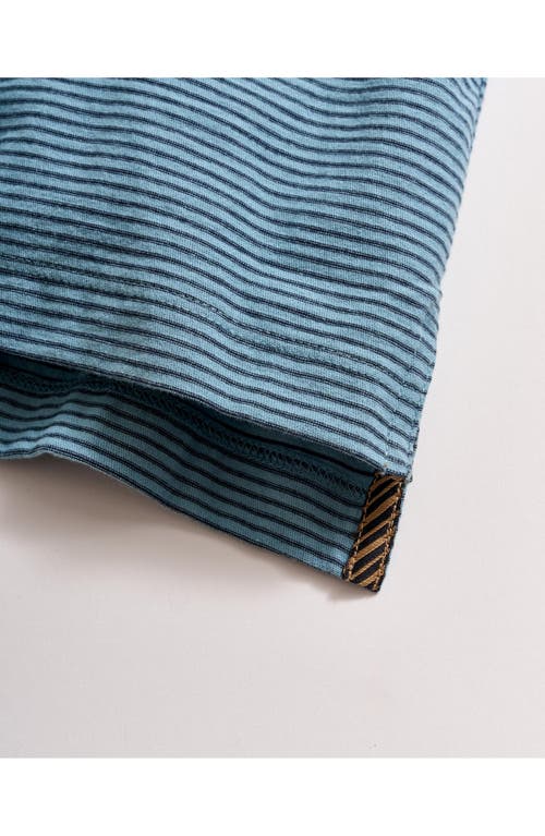 Billy Reid Pensacolo Stripe Polo In Steel Blue/carbon Blue
