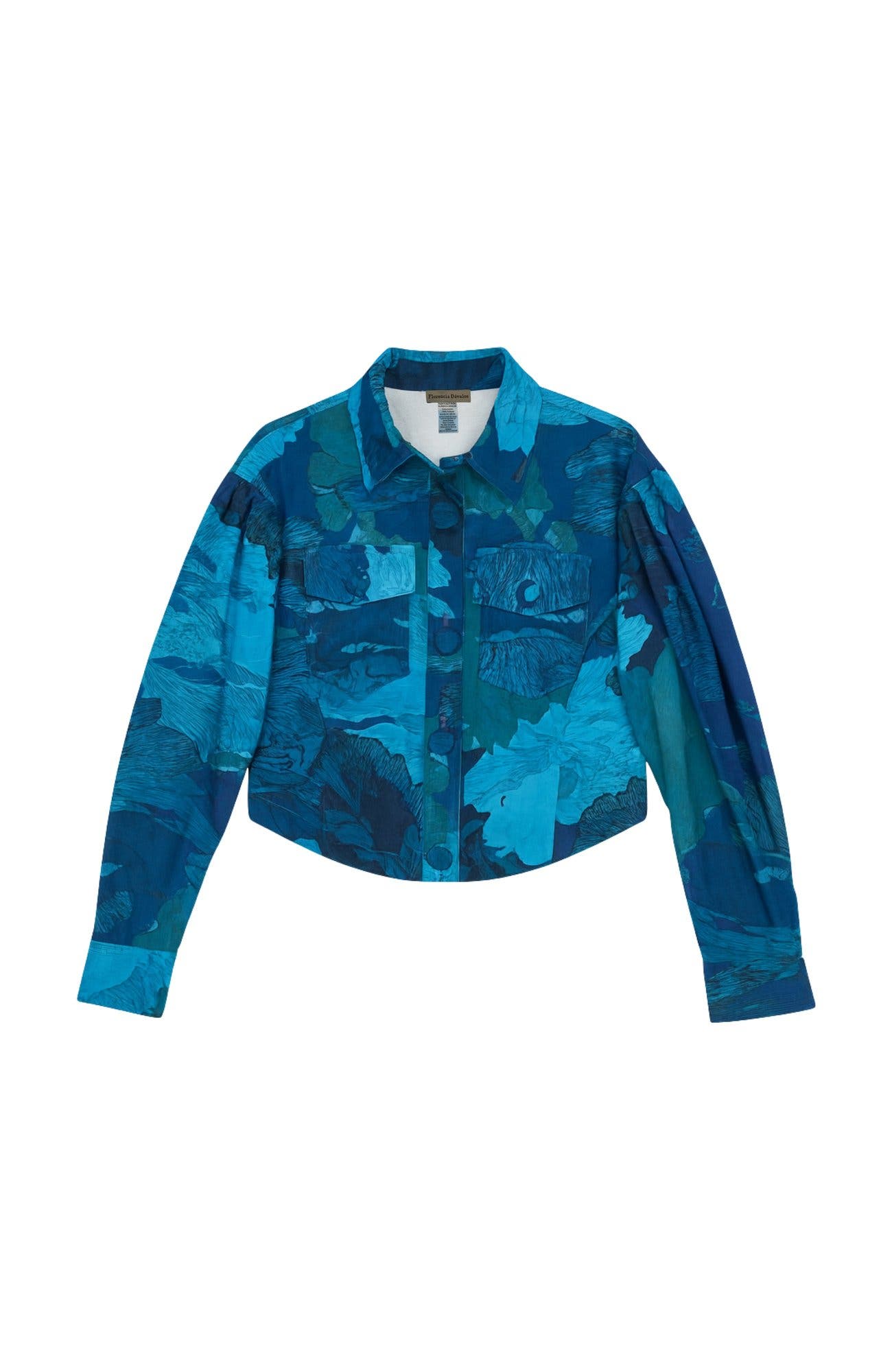 selected Floral camo in shades of blue