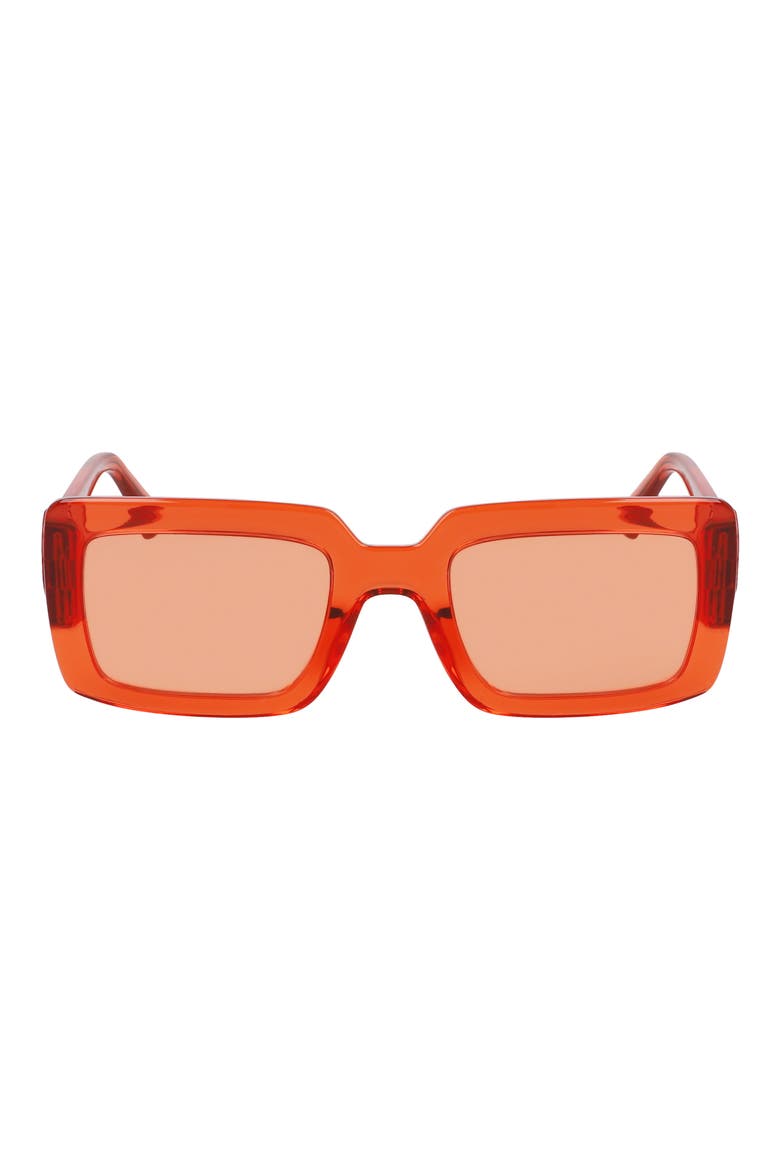 53mm Rectangular Sunglasses, Main, color, ORANGE