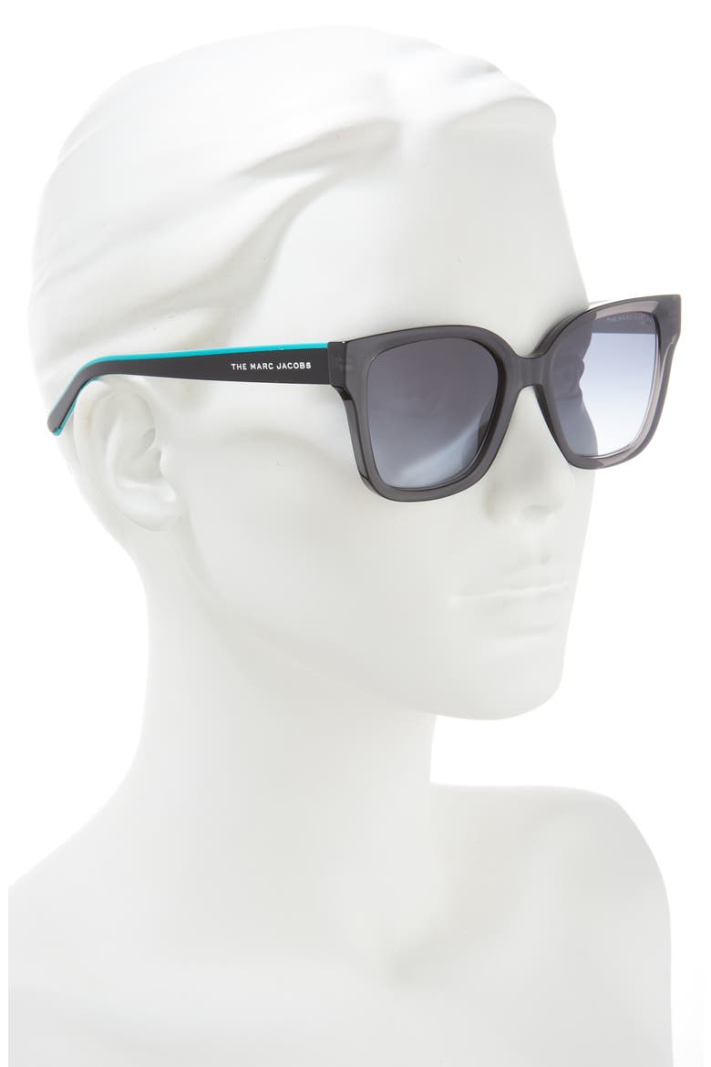 53mm Rectangle Sunglasses, Alternate, color, GREY BLACK