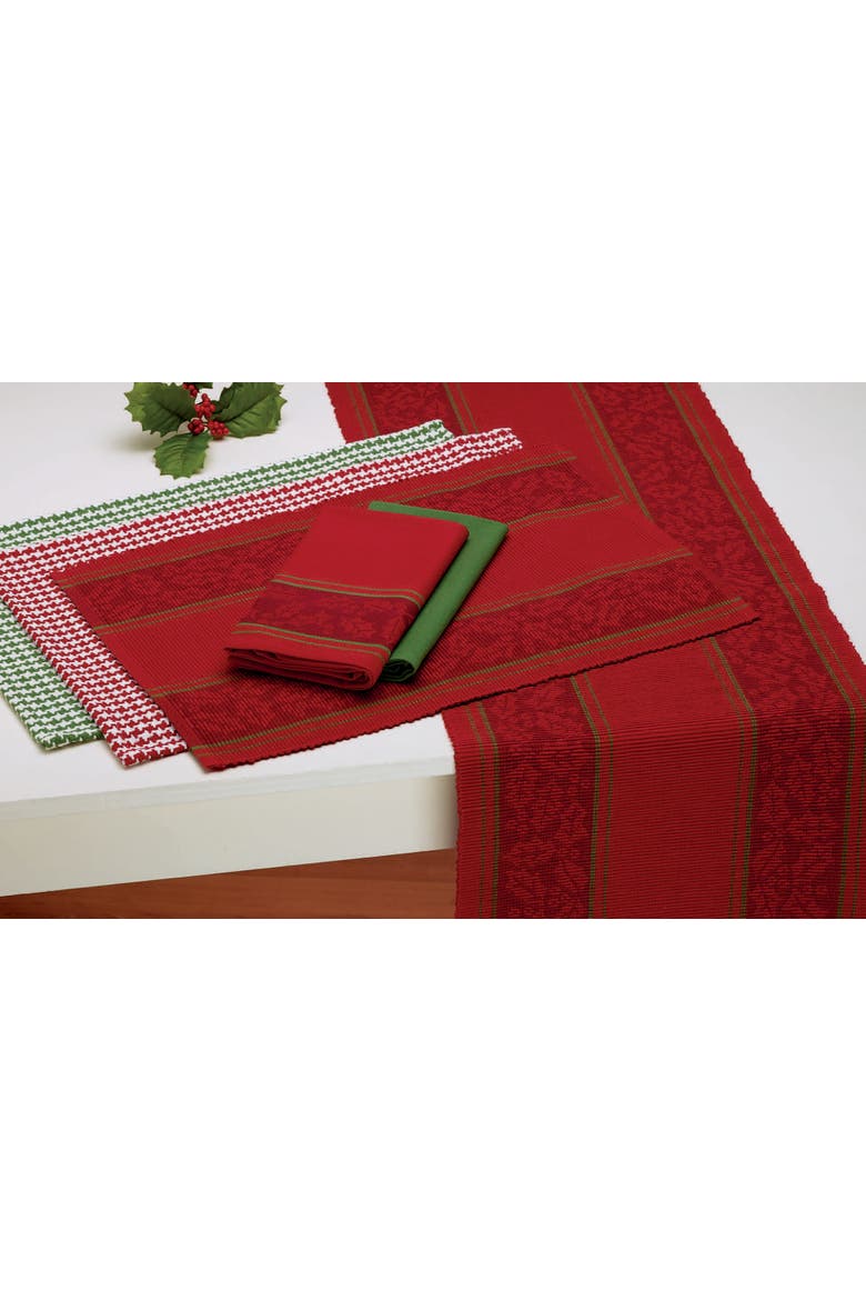 Tango Red Houndstooth Placemat Set/6, Alternate, color, Red