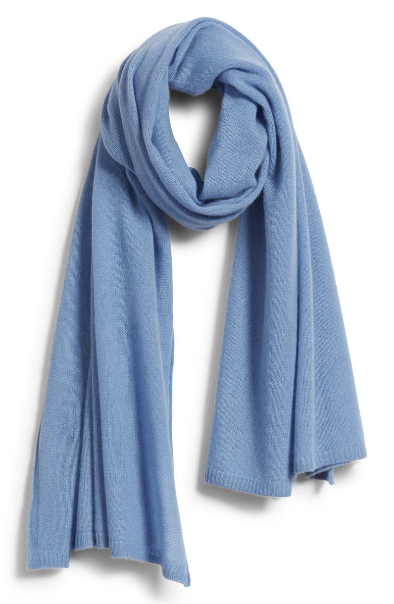 Nordstrom Cashmere Scarf, Alternate, color, Blue Bel Air