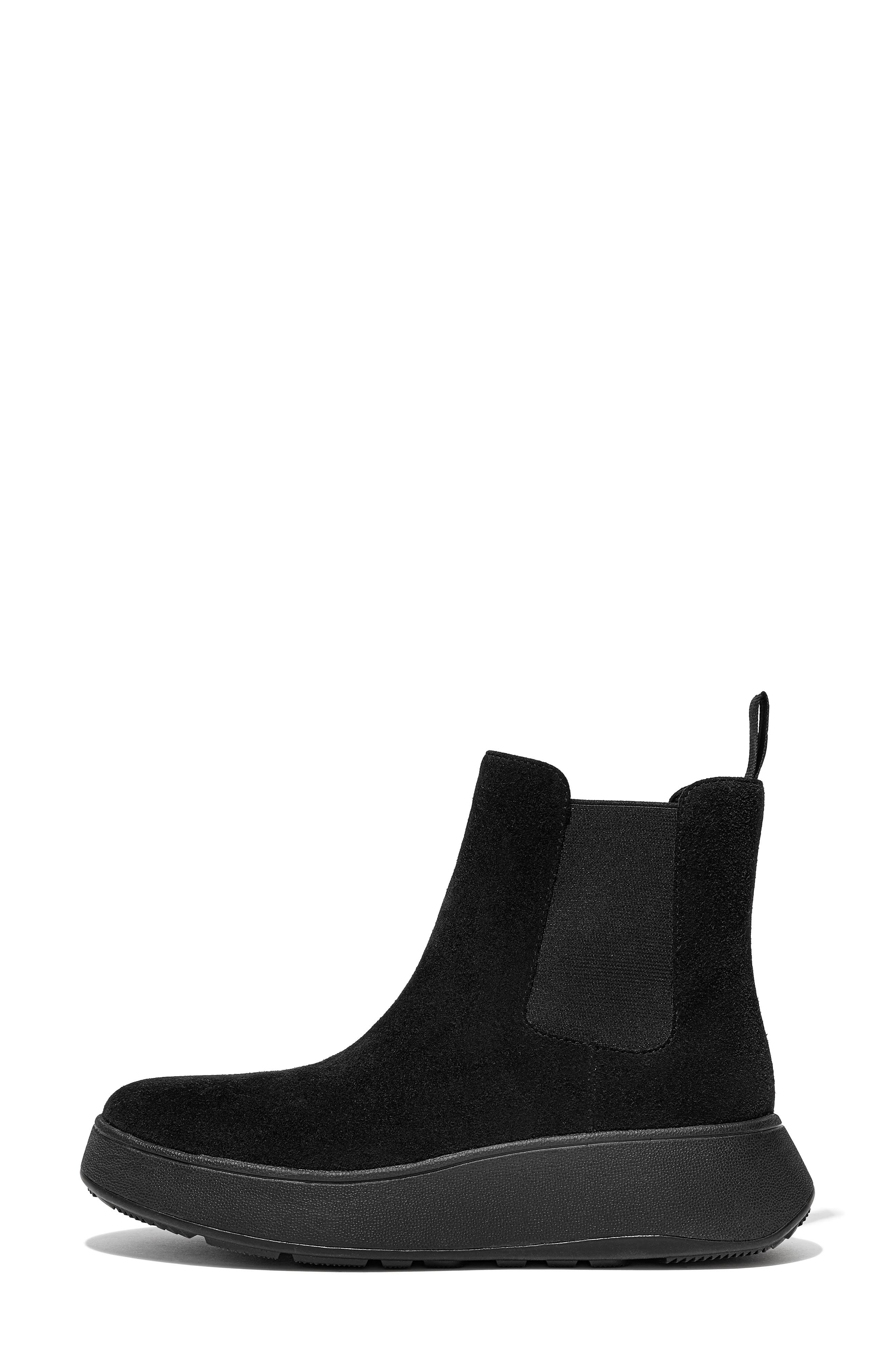 FitFlop F-Mode Platform Chelsea Boot, Alternate, color, All Black