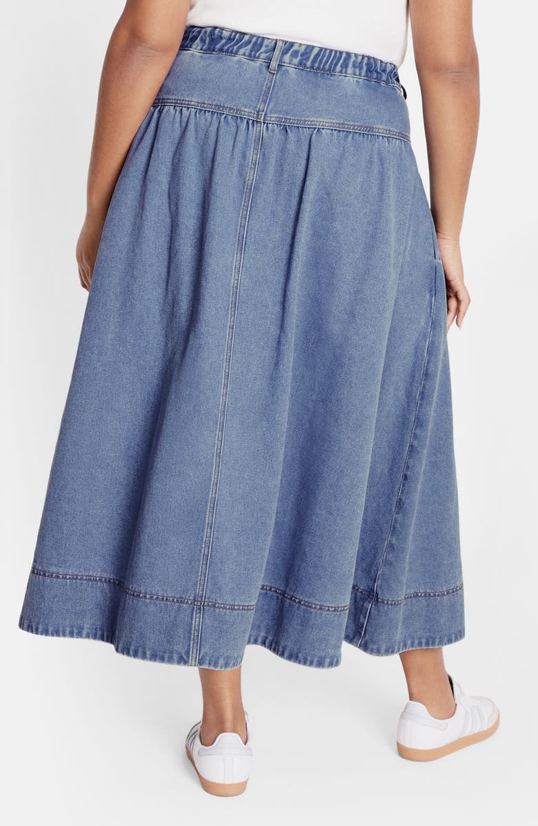 City Chic Denim Maxi Skirt, Alternate, color, Denim Light