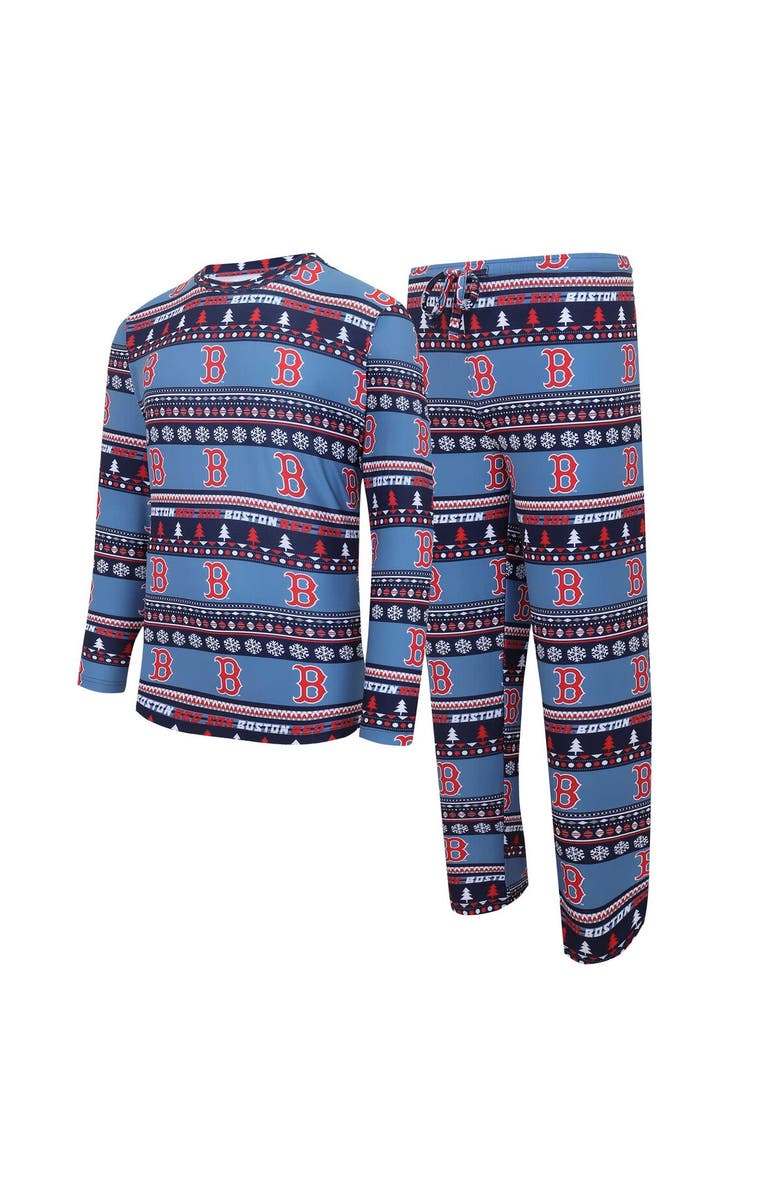 CONCEPTS SPORT Men's Concepts Sport Navy Boston Red Sox Knit Ugly Sweater Long Sleeve Top & Pants Set, Main, color, Navy