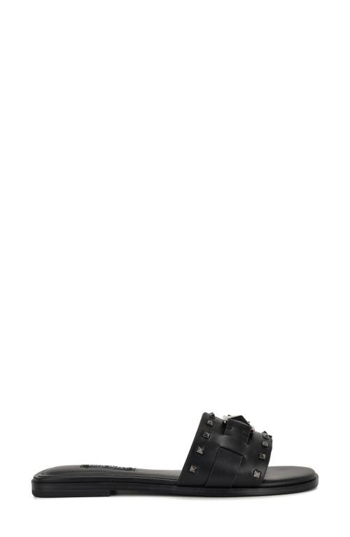 Nine West Griyen Studded Slide Sandal In Black