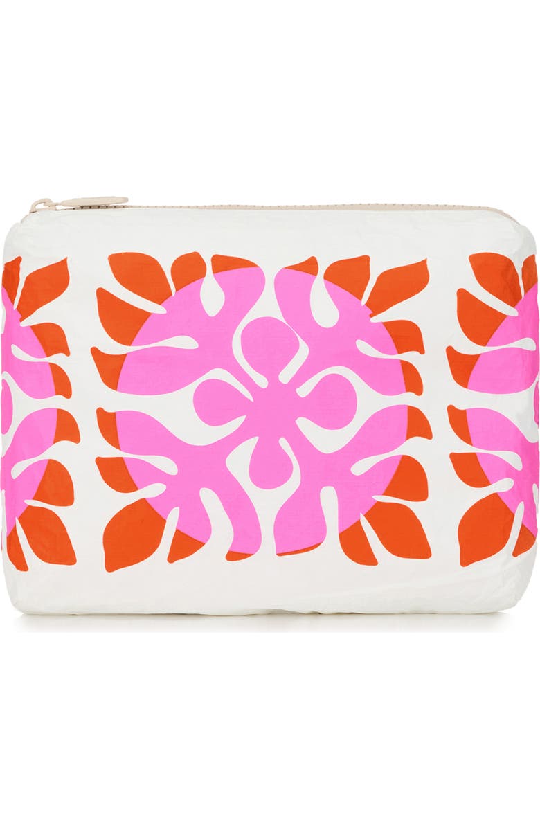 Aloha Collection Small Mini Appliqué Water Resistant Tyvek<sup>®</sup> Zip Pouch, Main, color, Zest