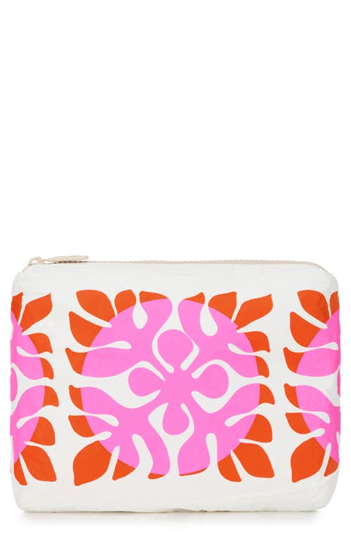 Aloha Collection Small Mini Appliqué Water Resistant Tyvek® Zip Pouch In Multi