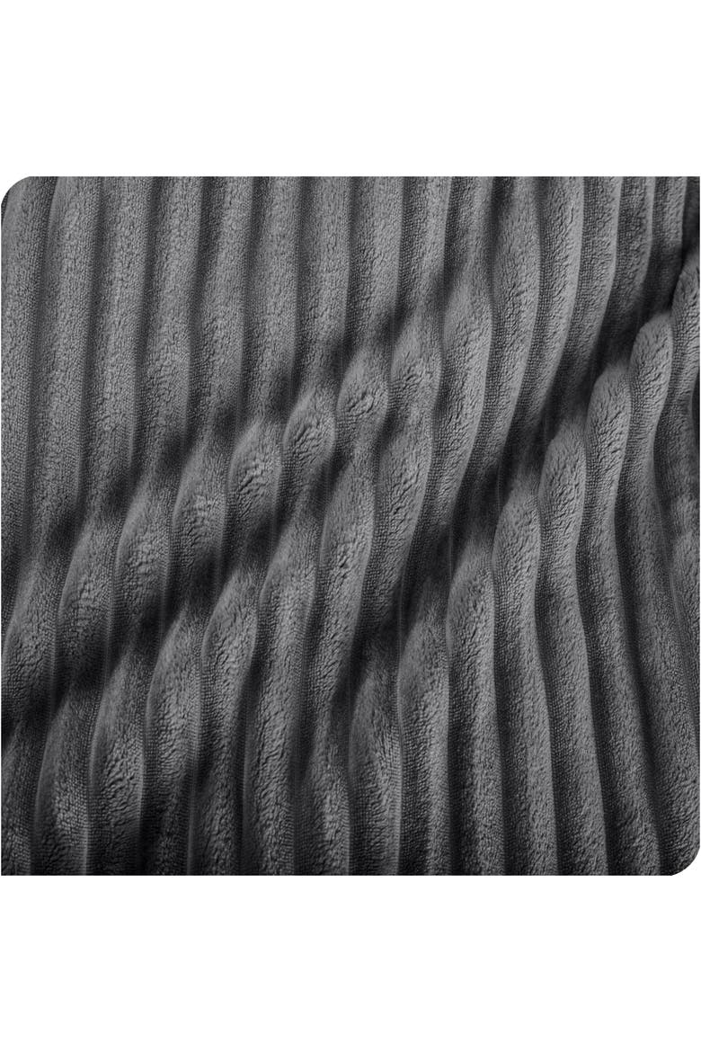 Ribbed Microplush Fleece Blanket, Alternate, color, Grey