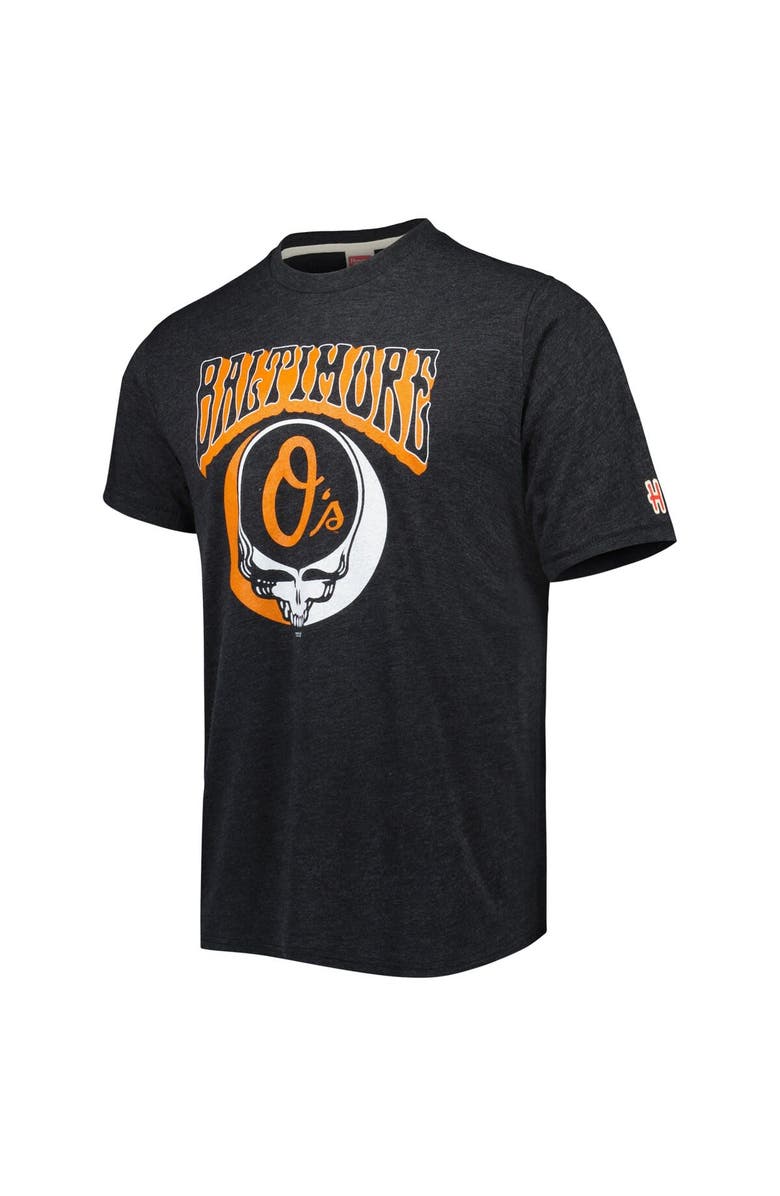 Homage Men's Homage Charcoal Baltimore Orioles Grateful Dead Tri-Blend T-Shirt, Alternate, color, Charcoal