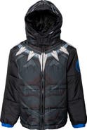 Marvel Avengers Black Panther Hooded Zip-Up Puffer Jacket