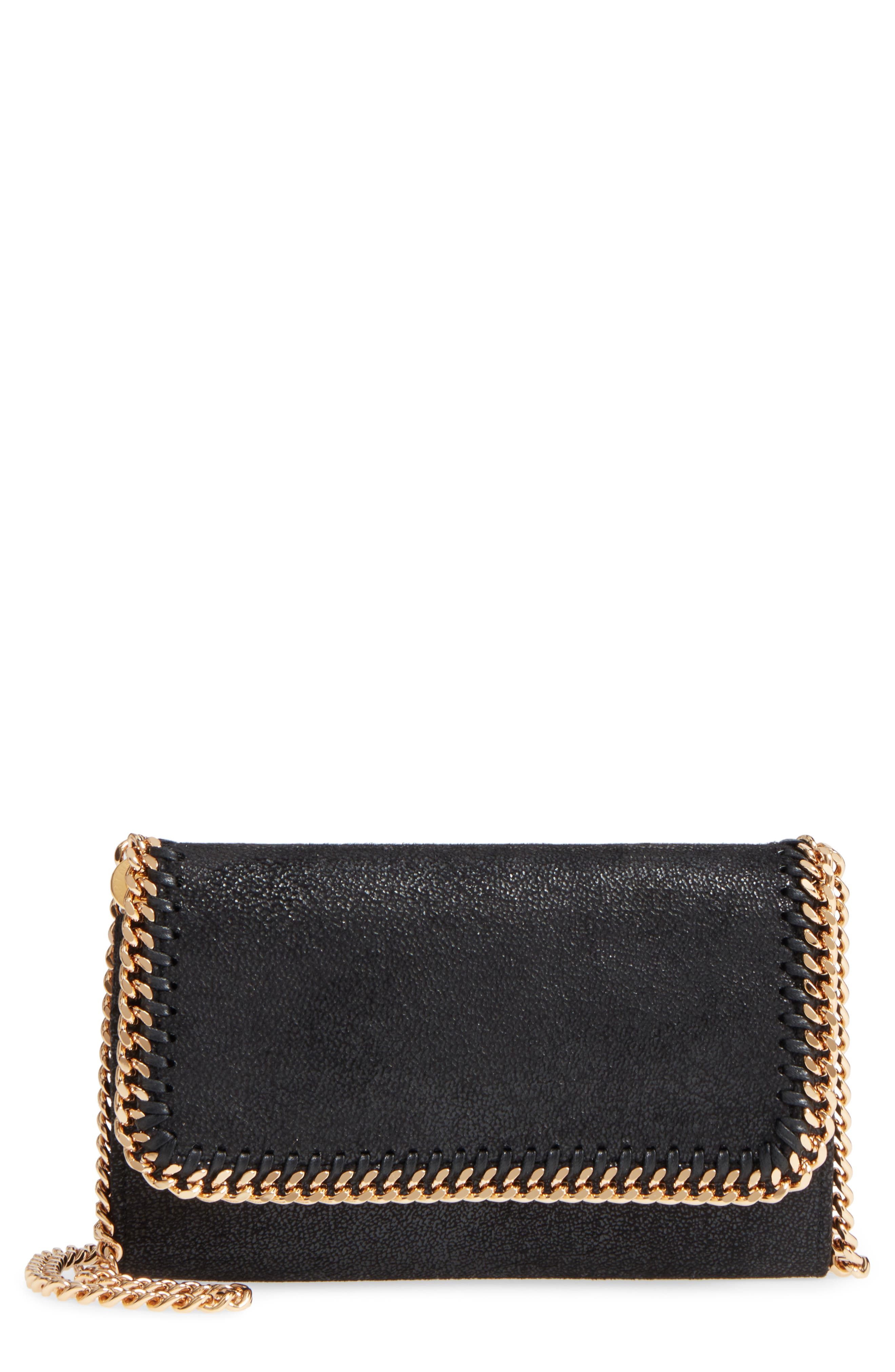 Stella McCartney Shaggy Deer Faux Leather Crossbody Bag, Main, color, 