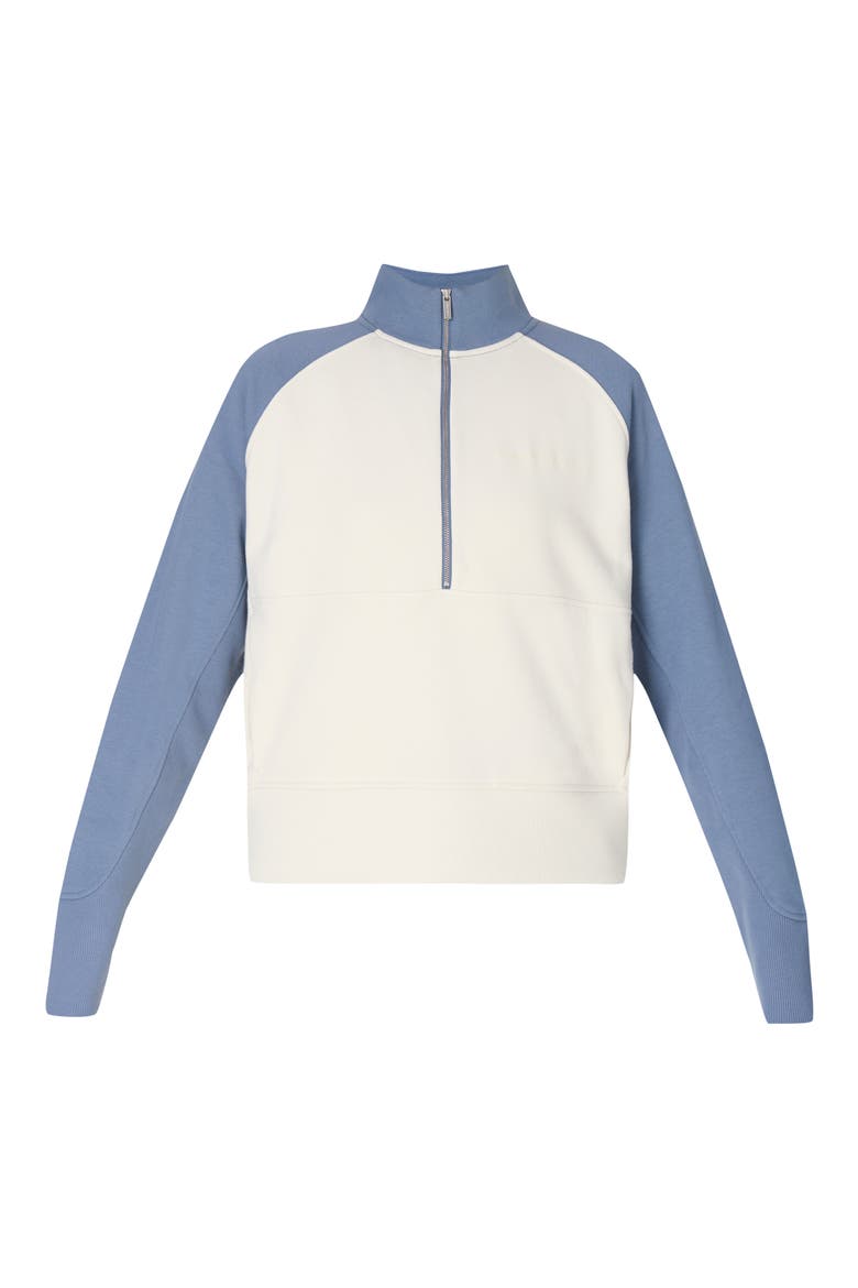Revive Colorblock Half-Zip Cotton Blend Sweatshirt, Alternate, color, LUXE BLUE