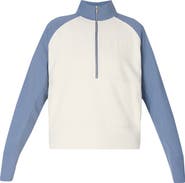 Sweaty Betty Revive Colorblock Half-Zip Cotton Blend Sweatshirt