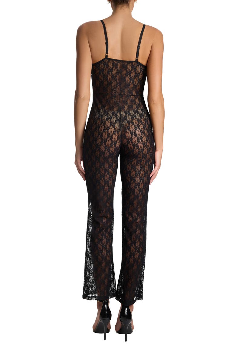Lucy Sheer Lace Jumpsuit, Alternate, color, BLACK