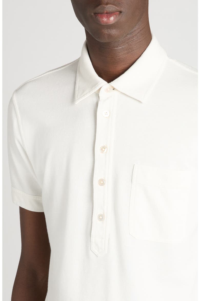 Lyocell & Cotton Piqué Polo, Alternate, color, WHITE