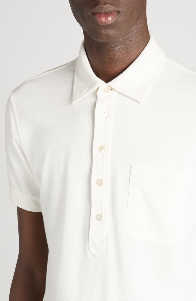 TOM FORD Lyocell & Cotton Piqué Polo, Alternate, color, White