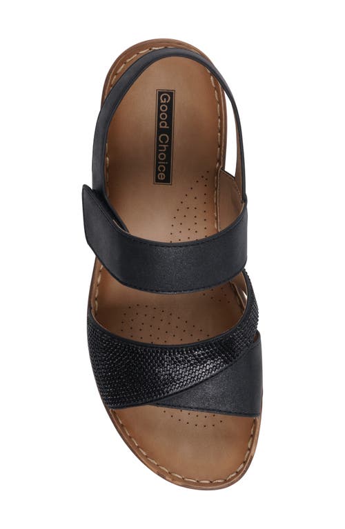 Gc Shoes Luxe Comfort Wedge Sandal In Black