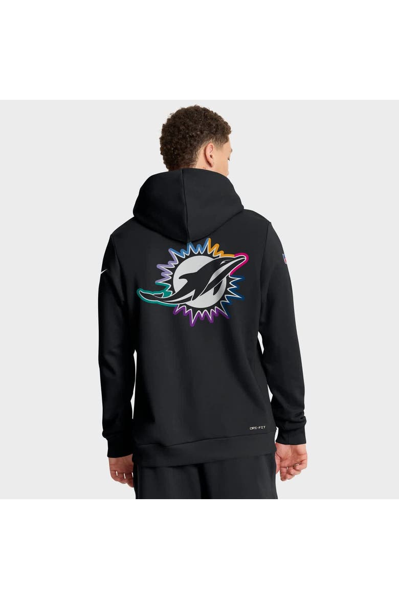Men's Nike Black Miami Dolphins 2025 NFL Crucial Catch Sideline Standard Issue Dri-FIT Hoodie, Alternate, color, Black