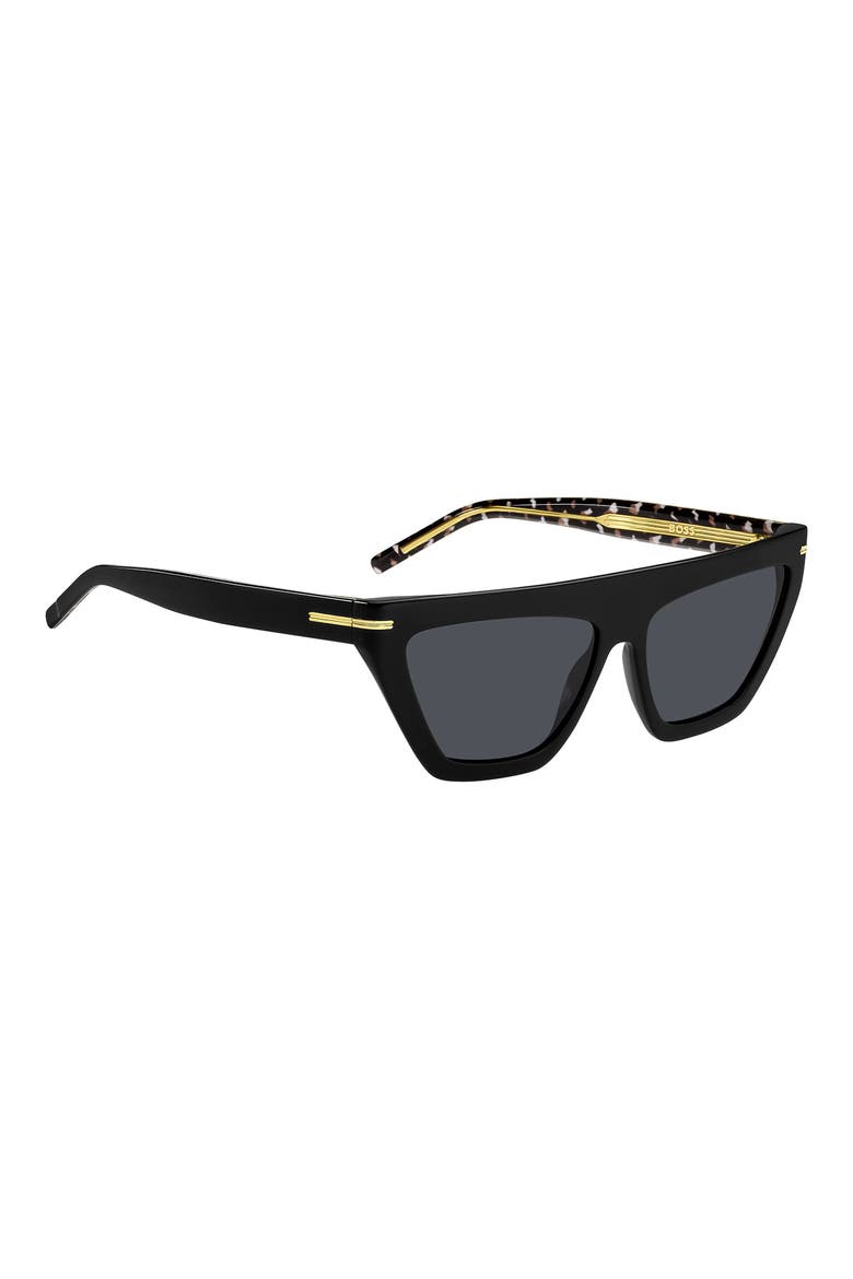 58mm Cat Eye Sunglasses, Alternate, color, BLACK