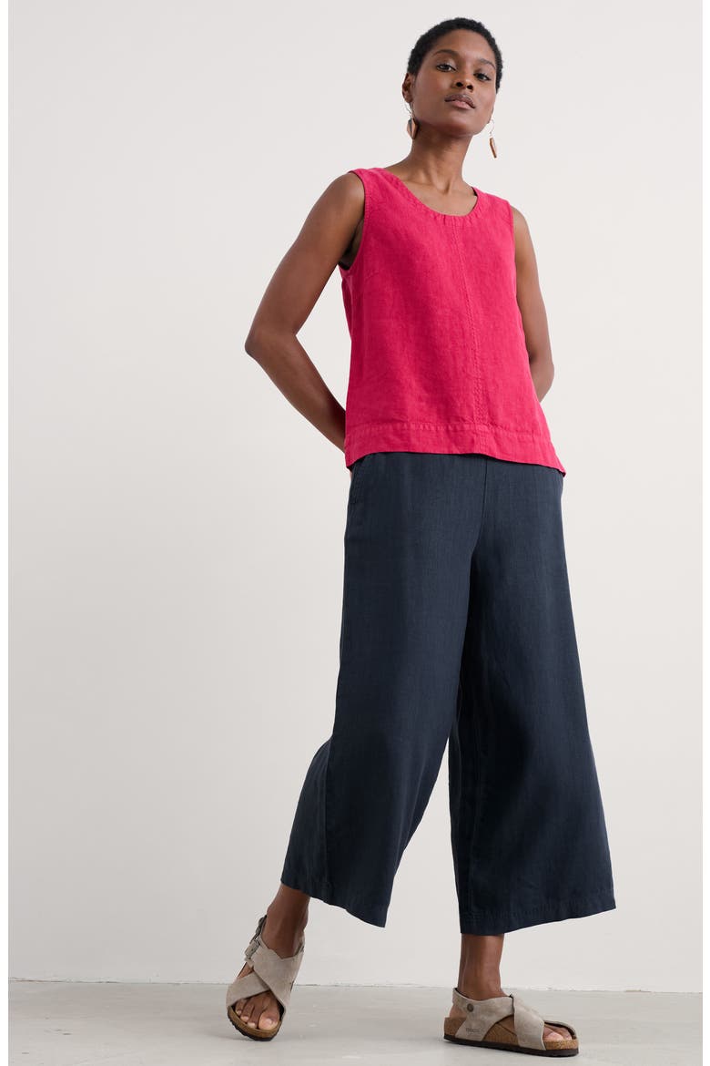 Merrivale Linen Culottes, Alternate, color, MARITIME