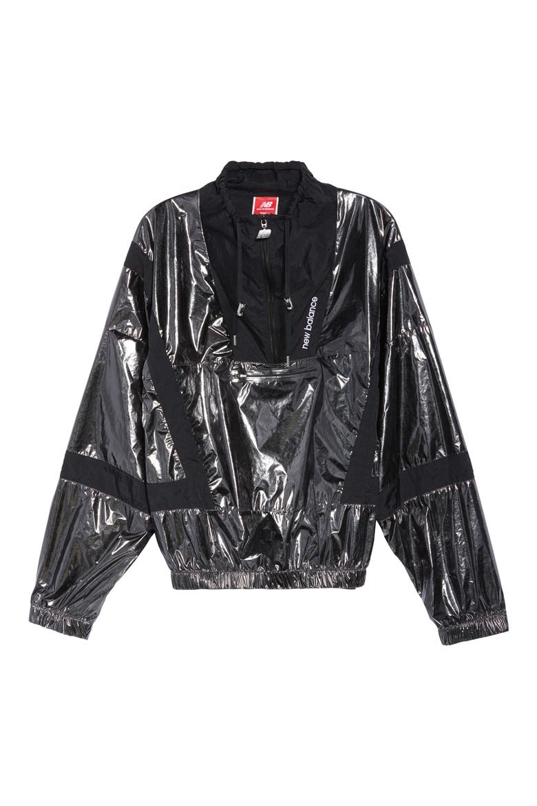 Select Metallic Quarter Zip Windbreaker, Alternate, color, BLACK MAGNET