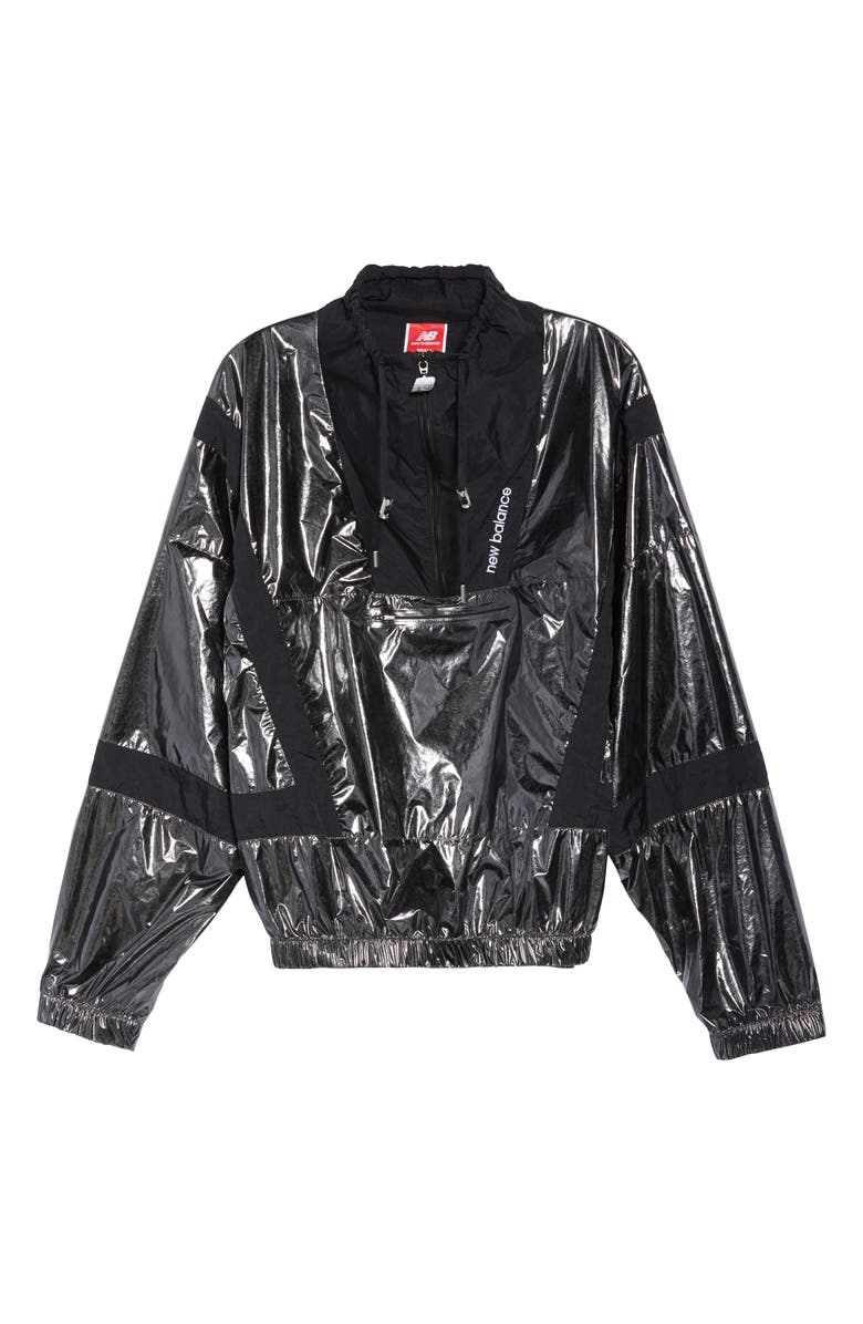 New Balance Select Metallic Quarter Zip Windbreaker, Alternate, color, 