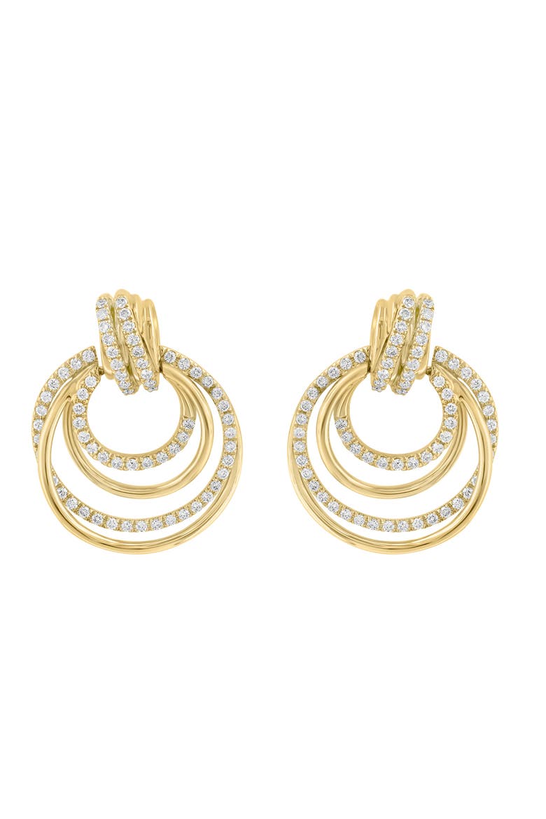 14K Yellow Gold Diamond Multi Circle Drop Earrings, Main, color, 14K Gold