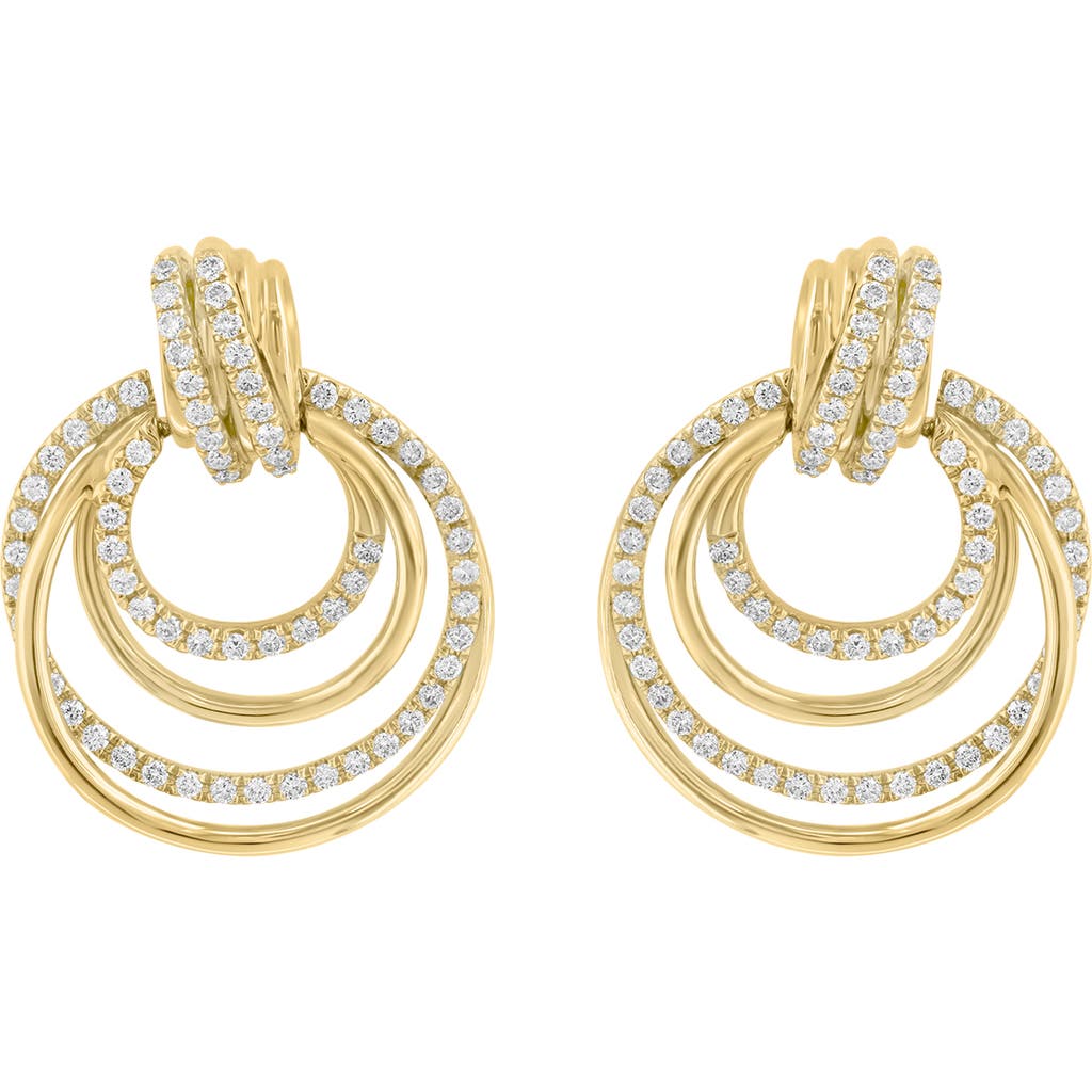 Effy Triple Circle Diamond Drop Earrings In Gold