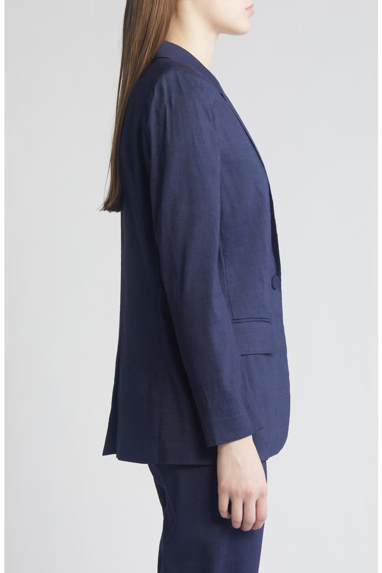 Bria Linen Blend Blazer, Alternate, color, NAVY