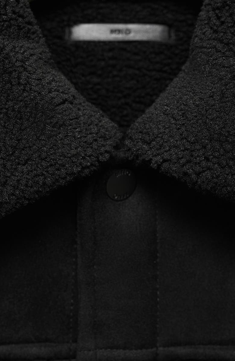 MANGO Faux Shearling Jacket, Alternate, color, Black