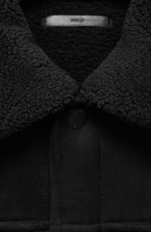 Mango Men's Faux-suede Shearling Jacket In Black