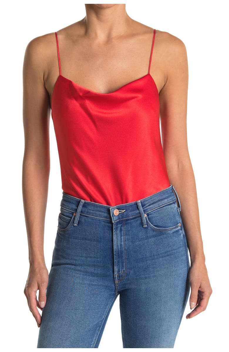 Alice + Olivia Harmon Satin Bodysuit, Alternate, color, 