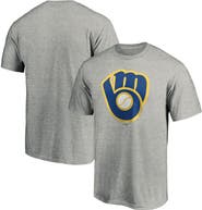 FANATICS Men's Fanatics Branded Heathered Gray Milwaukee Brewers Cooperstown Collection Huntington Logo T-Shirt