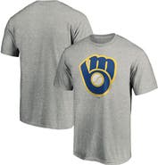 FANATICS Men's Fanatics Branded Heathered Gray Milwaukee Brewers Cooperstown Collection Huntington Logo T-Shirt