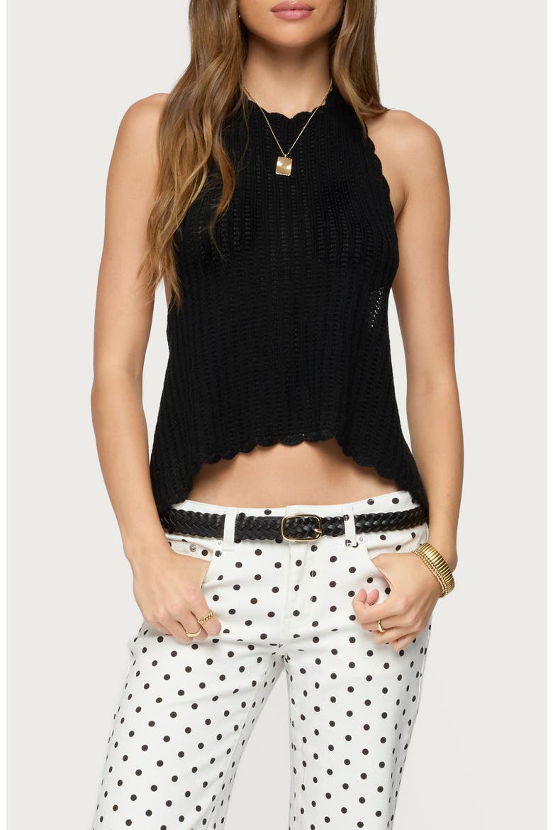 Ivey Backless Halter Top, Main, color, BLACK