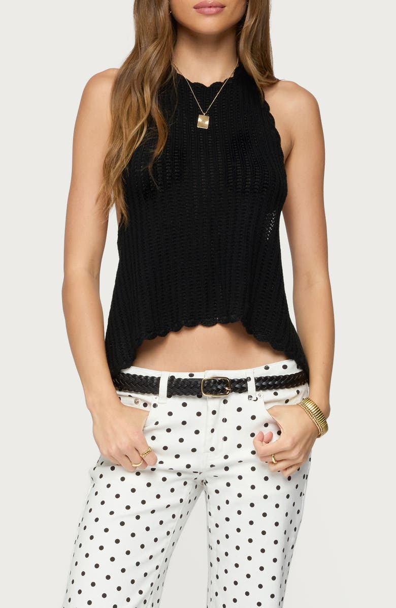 EDIKTED Ivey Backless Halter Top, Main, color, Black