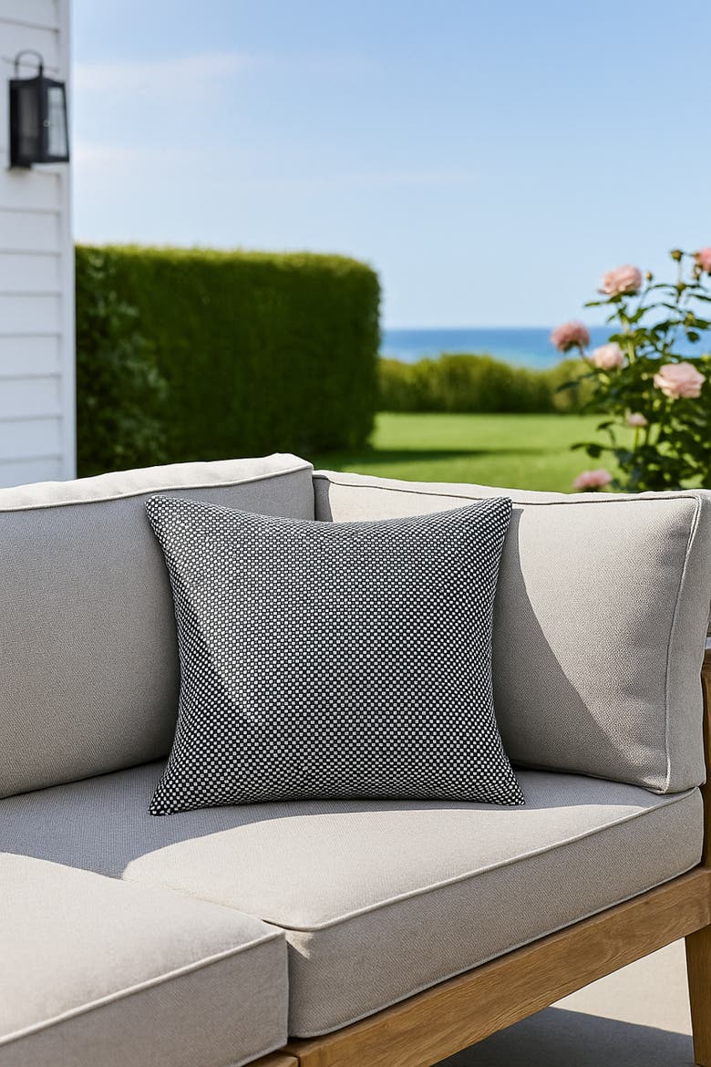 Horizon Weave Pillow, Alternate, color, Navy Blue