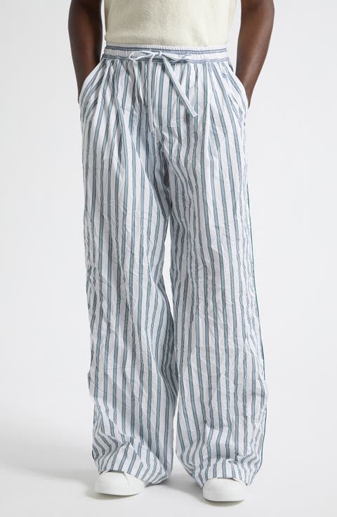 Stripe Crinkled Poplin PJ Pants