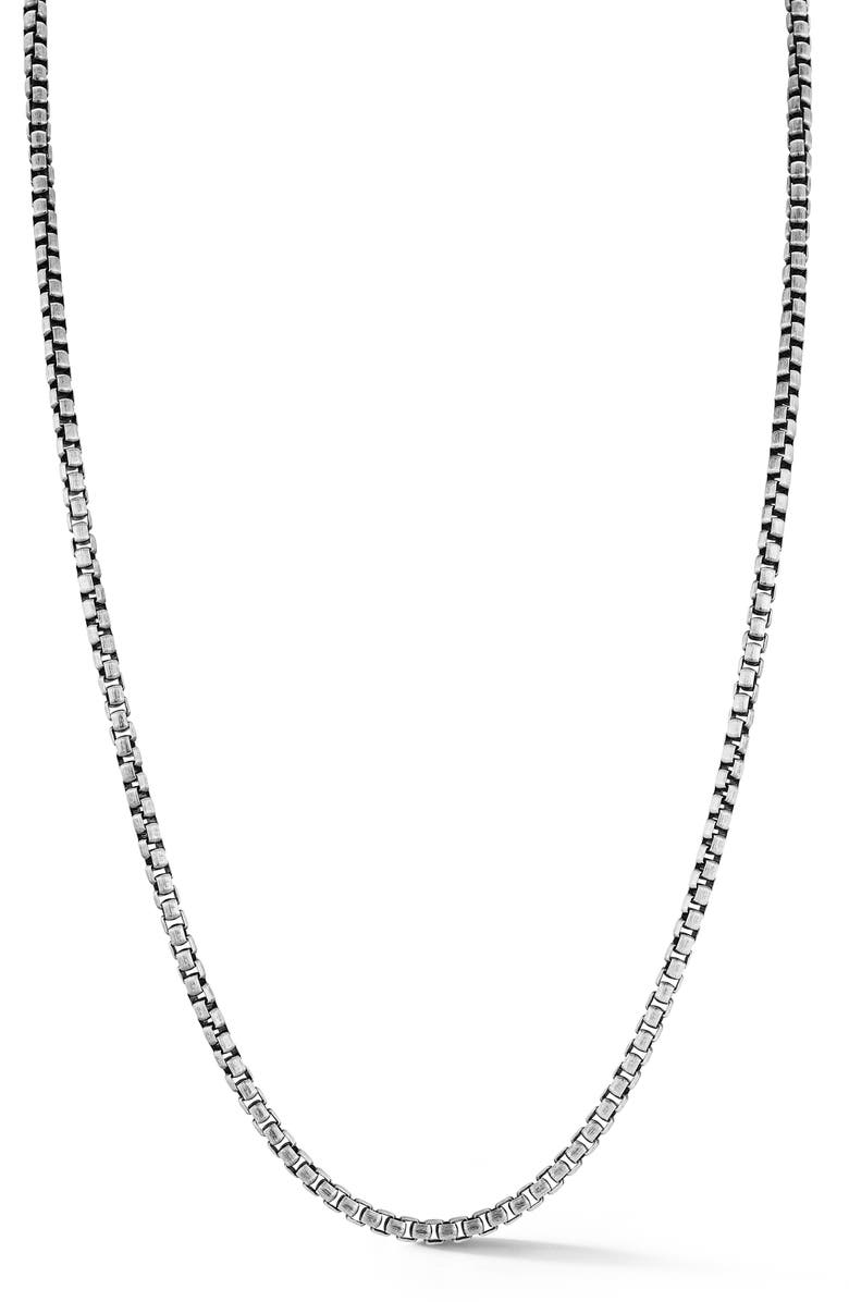 Yield of Men Men's Oxidized Round Box Chain Necklace, Main, color, Silver