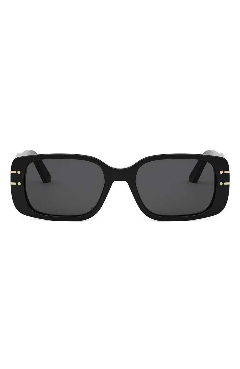 DIOR
DiorSignature S12I Rectangular Sunglasses, Main, color, Shiny Black / Smoke