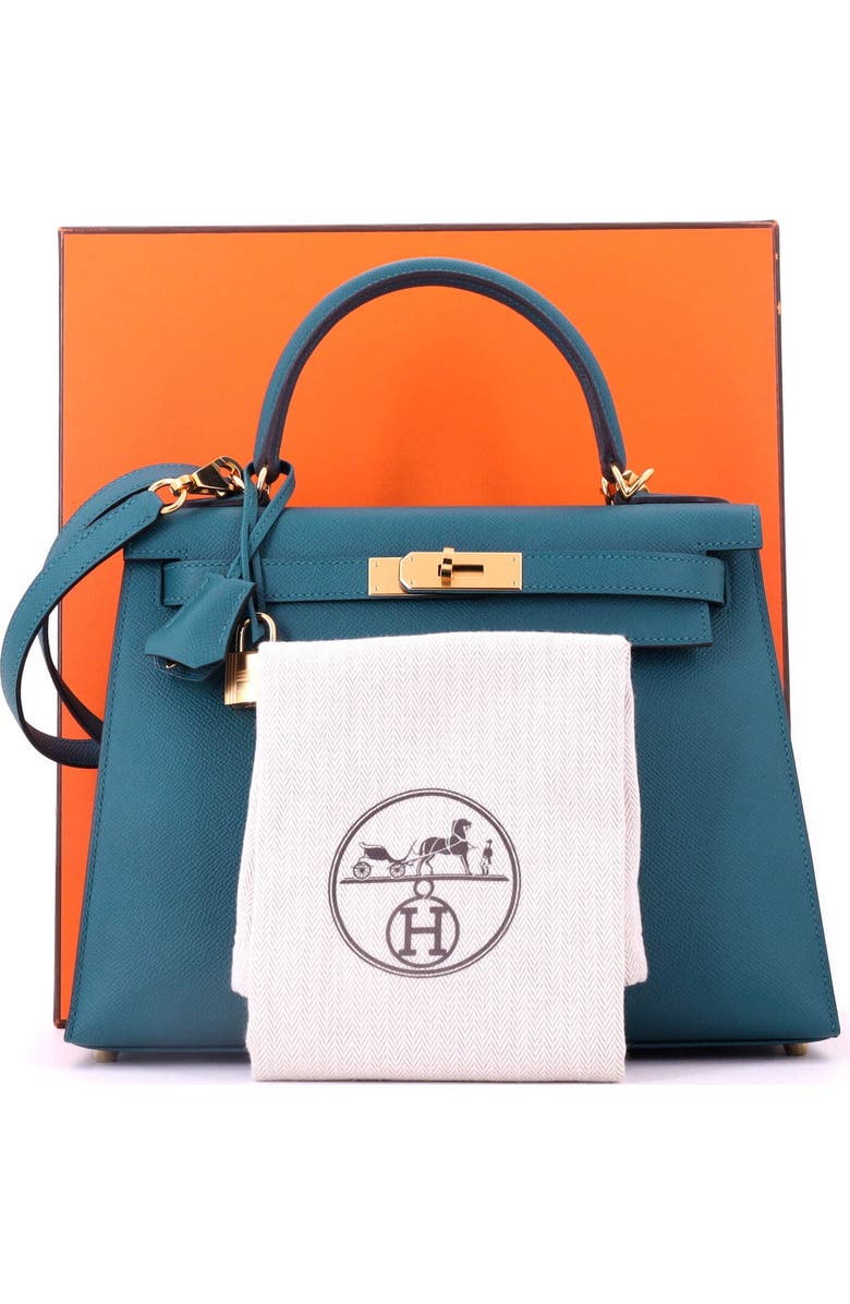 Pre-Owned Hermes Kelly Handbag Green Epsom with Gold Hardware 28, Alternate, color, Vert Bosphore