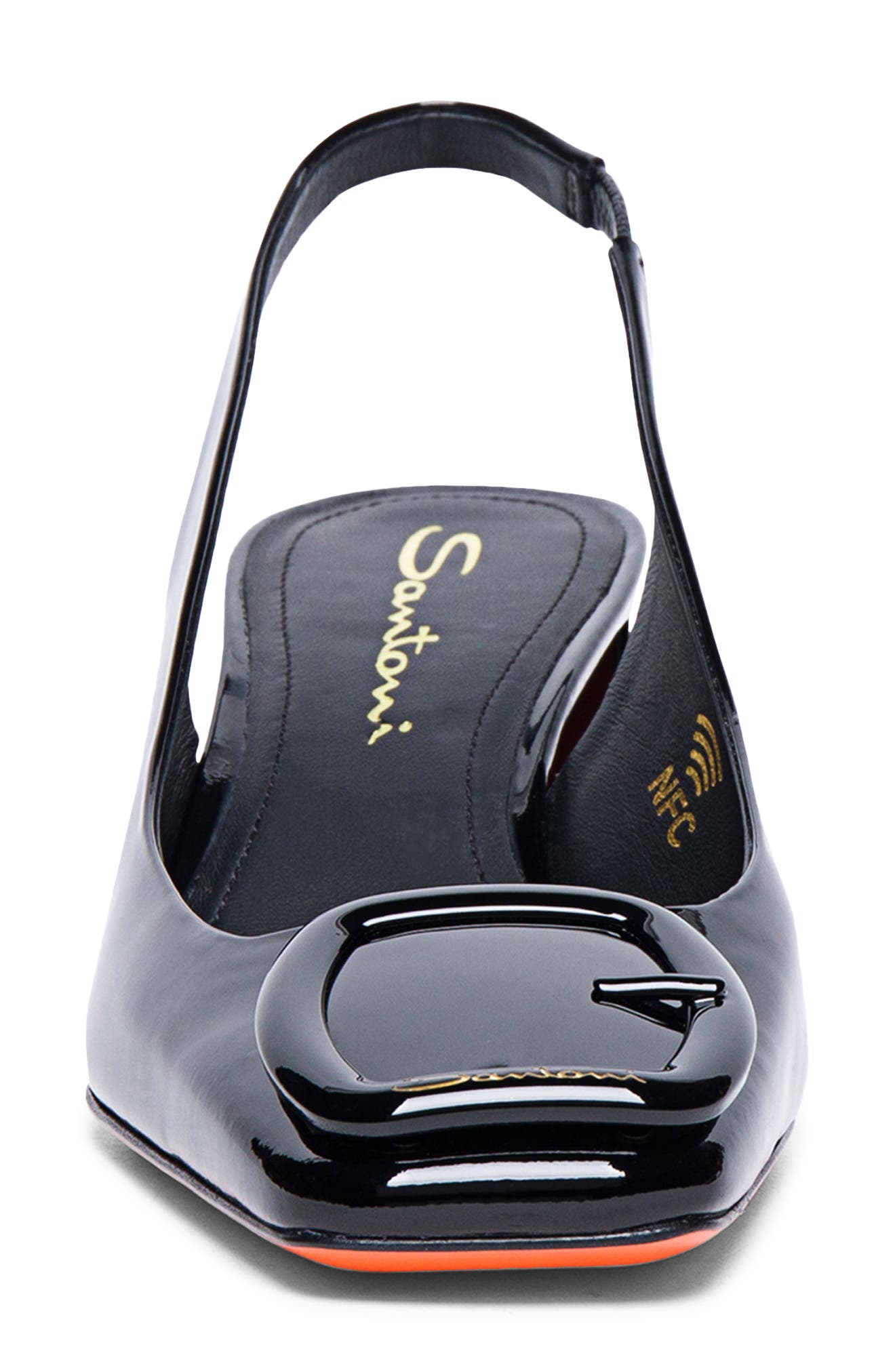 Women's Lemon Patent Sling Back, Alternate, color, BLACK