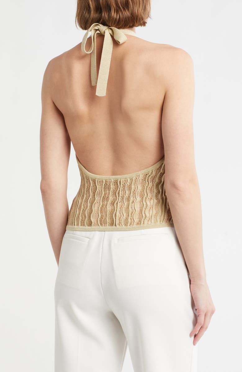 Cult Gaia Aalia Knit Halter Top, Alternate, color, Beach Combo
