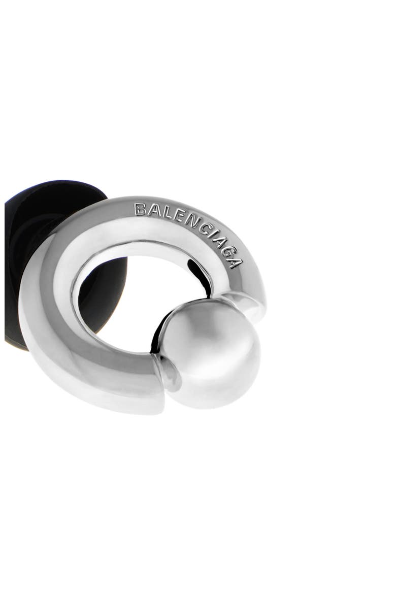Berlin Earrings, Alternate, color, SHINY SILVER/ BLACK